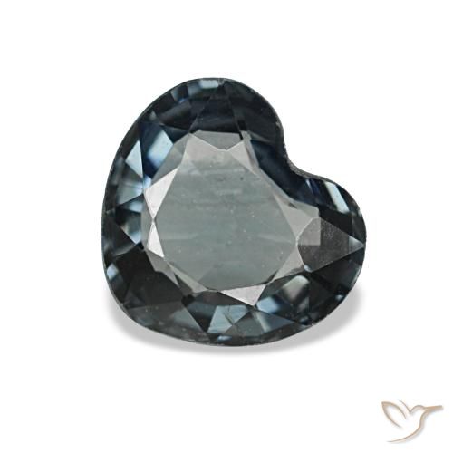 Espinélio cinza natural 0,80ct, formato de coração, VVS