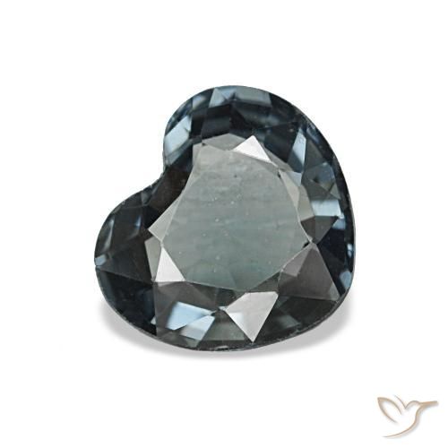 Espinélio cinza natural 0,80ct, formato de coração, VVS