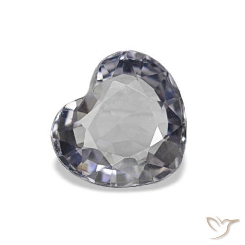 Espinélio cinza natural 0,70ct, formato de coração, VVS