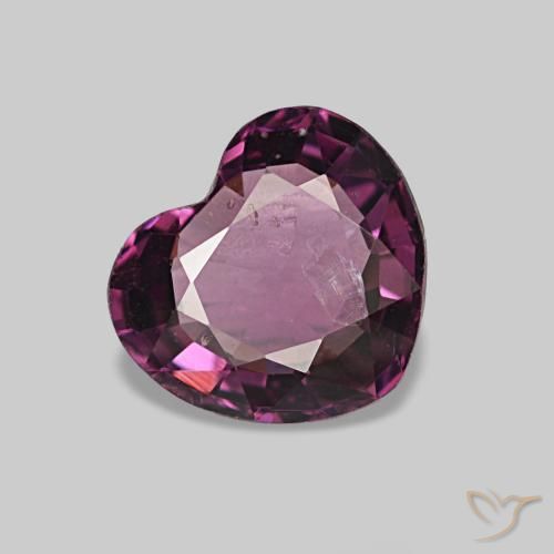 Espinélio roxo natural 0,72ct, formato de coração, VS