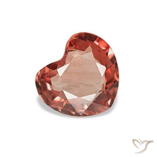 Espinélio vermelho natural 0,54ct, formato de coração, VS
