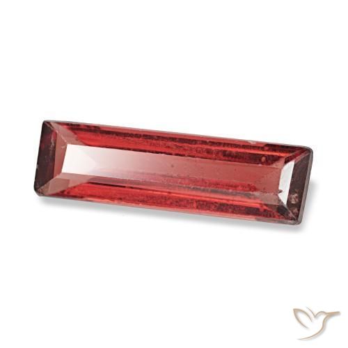 Espinélio vermelho natural 0,72ct, baguete, VVS-VS