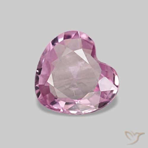 Espinélio rosa natural 0,65ct, formato de coração, VVS-VS