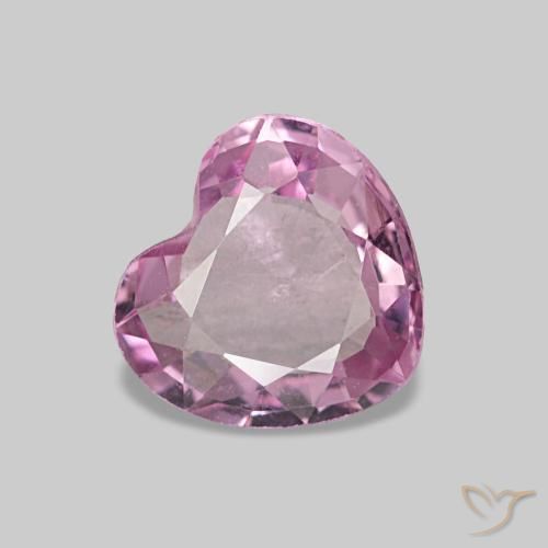 Espinélio rosa natural 0,65ct, formato de coração, VVS-VS