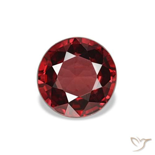 Espinélio vermelho natural 1,18ct, corte redondo, VVS-VS