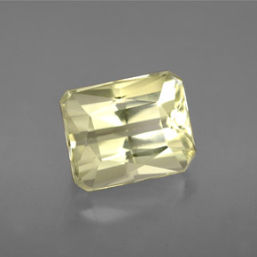 Espodumênio amarelo natural 5,34ct, corte esmeralda, VVS-VS