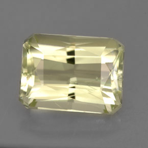 Espodumênio amarelo natural 7,03ct, corte esmeralda, VS