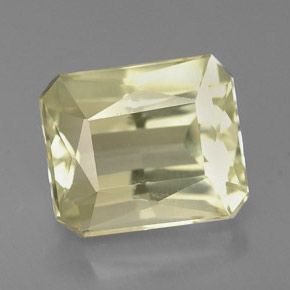 Espodumênio amarelo natural 5,79ct, corte esmeralda, VVS-VS
