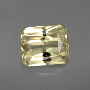 Espodumênio amarelo natural 5,10ct, corte esmeralda, VS