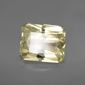 Espodumênio amarelo natural 5,10ct, corte esmeralda, VS