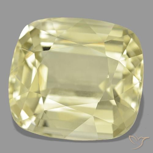 Espodumênio amarelo natural 38,30ct, almofada cortada, VVS