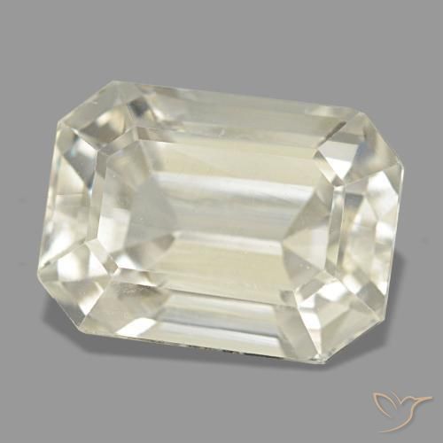 Espodumênio amarelo natural 6,86ct, corte esmeralda, VVS