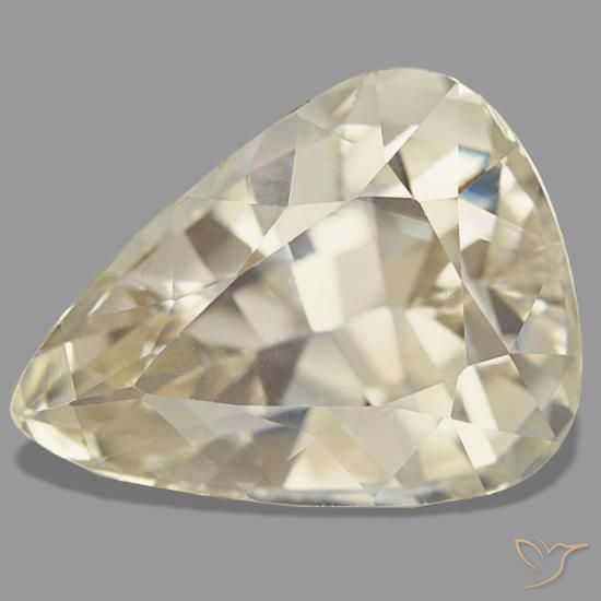Espodumênio amarelo natural 19,62ct, formato de pêra, VVS-VS