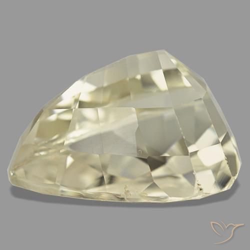 Espodumênio amarelo natural 19,62ct, formato de pêra, VVS-VS