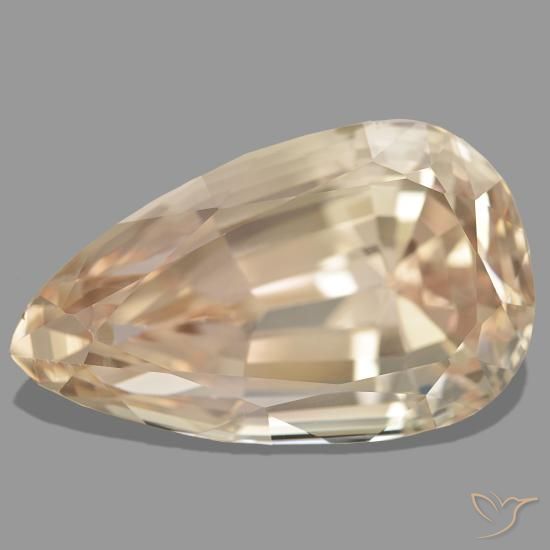 Espodumênio laranja natural 61,88ct, formato de pêra, VS