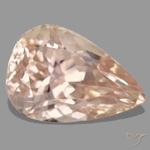 Espodumênio rosa natural 42,64ct, formato de pêra, VS