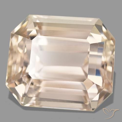 Espodumênio laranja natural 33,32ct, corte esmeralda, VVS-VS