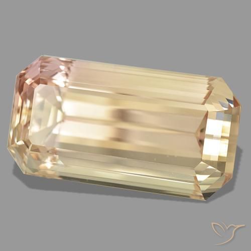 Espodumênio laranja natural 244,05ct, corte esmeralda, VVS