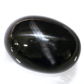 Diopsídio estrela preto natural 34,95ct, corte oval, opaco