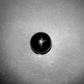 Diopsídio estrela preto natural 2,12ct, corte redondo, opaco