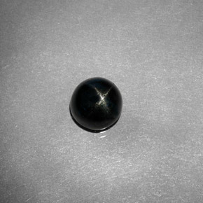 Diopsídio estrela preto natural 2,12ct, corte redondo, opaco