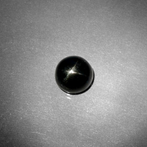 Diopsídio estrela preto natural 2,12ct, corte redondo, opaco