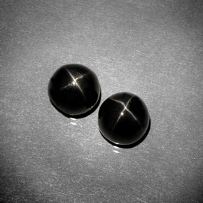 Pedras preciosas de diopsídio estrela preto natural de  ct, corte redondo, opaco