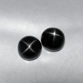 Pedras preciosas de diopsídio estrela preto natural de  ct, corte redondo, opaco