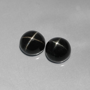 Pedras preciosas de diopsídio estrela preto natural de  ct, corte redondo, opaco