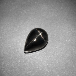 Diopsídio estrela preto natural 2,75ct, formato de pêra, opaco