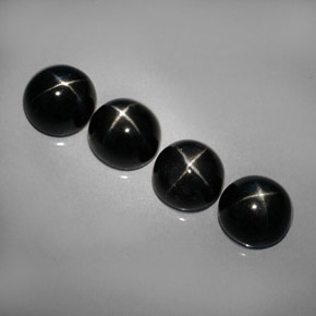 Pedras preciosas de diopsídio estrela preto natural de  ct, corte redondo, opaco