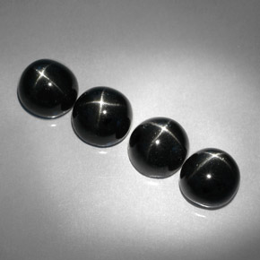 Pedras preciosas de diopsídio estrela preto natural de  ct, corte redondo, opaco