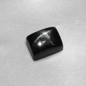 Diopsídio estrela preto natural 1,82ct, baguete, opaco