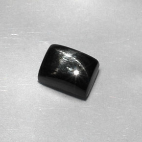 Diopsídio estrela preto natural 1,82ct, baguete, opaco