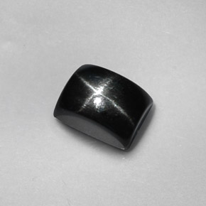 Diopsídio estrela preto natural 1,94ct, baguete, opaco
