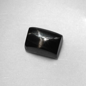 Diopsídio estrela preto natural 1,89ct, baguete, opaco