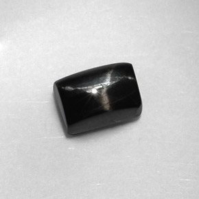 Diopsídio estrela preto natural 1,89ct, baguete, opaco