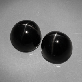 Pedras preciosas de diopsídio estrela preto natural de  ct, corte redondo, opaco