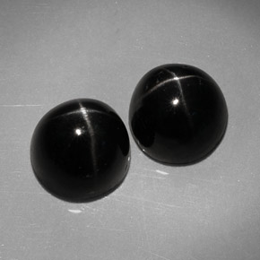 Pedras preciosas de diopsídio estrela preto natural de  ct, corte redondo, opaco