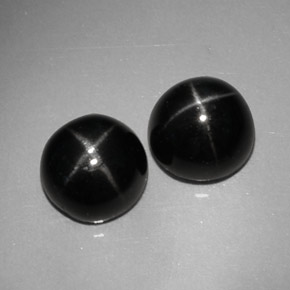 Pedras preciosas de diopsídio estrela preto natural de  ct, corte redondo, opaco