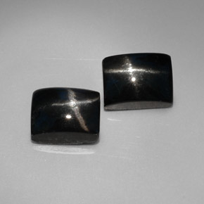 Pedras preciosas de diopsídio estrela preto natural de  ct, baguete, opaco