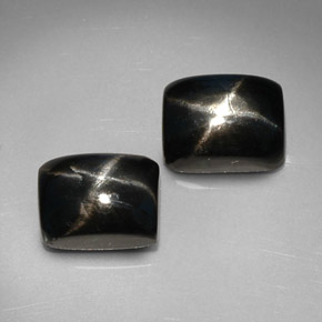 Pedras preciosas de diopsídio estrela preto natural de  ct, baguete, opaco
