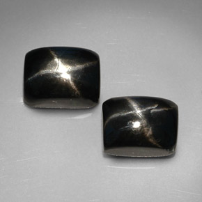 Pedras preciosas de diopsídio estrela preto natural de  ct, baguete, opaco