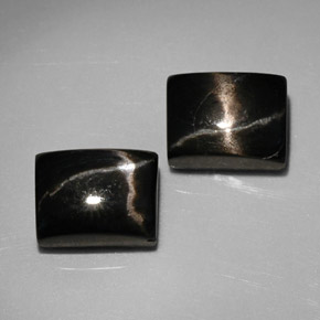 Pedras preciosas de diopsídio estrela preto natural de  ct, baguete, opaco