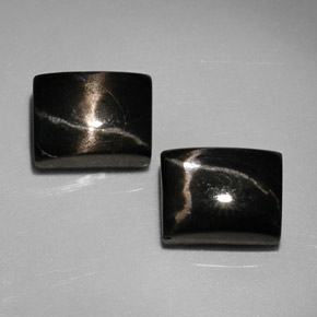 Pedras preciosas de diopsídio estrela preto natural de  ct, baguete, opaco