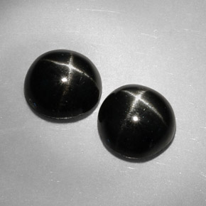 Pedras preciosas de diopsídio estrela preto natural de  ct, corte redondo, opaco