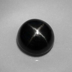 Diopsídio estrela preto natural 1,84ct, corte redondo, opaco
