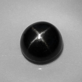 Diopsídio estrela preto natural 1,84ct, corte redondo, opaco