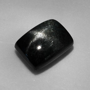 Diopsídio estrela preto natural 1,87ct, baguete, opaco