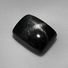 Diopsídio estrela preto natural 1,87ct, baguete, opaco